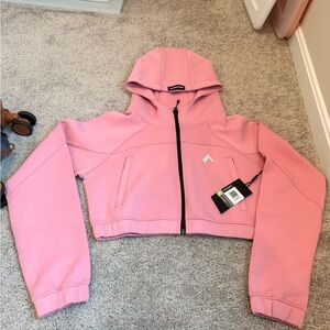 Pink Cropped Hoodie